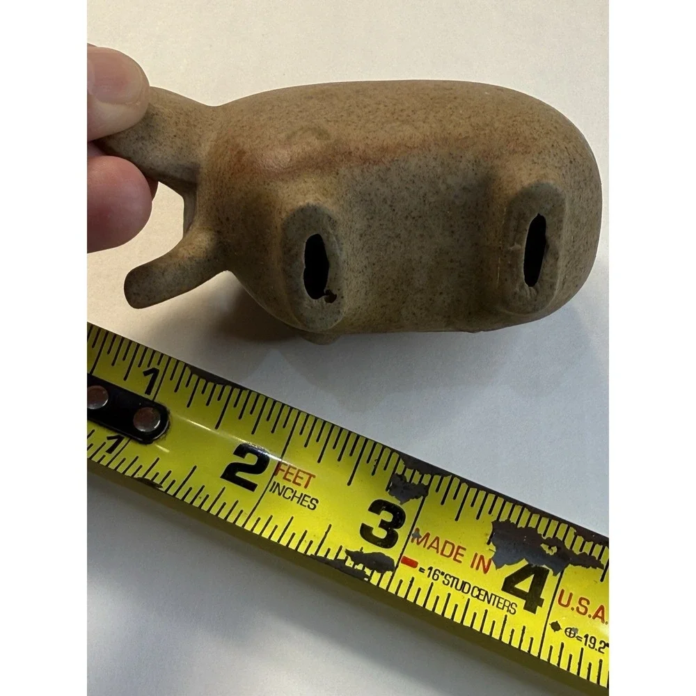 Vtg Small Art Pottery Clay ELEPHANT Stick or Hat Pin Holder Figurine Japan